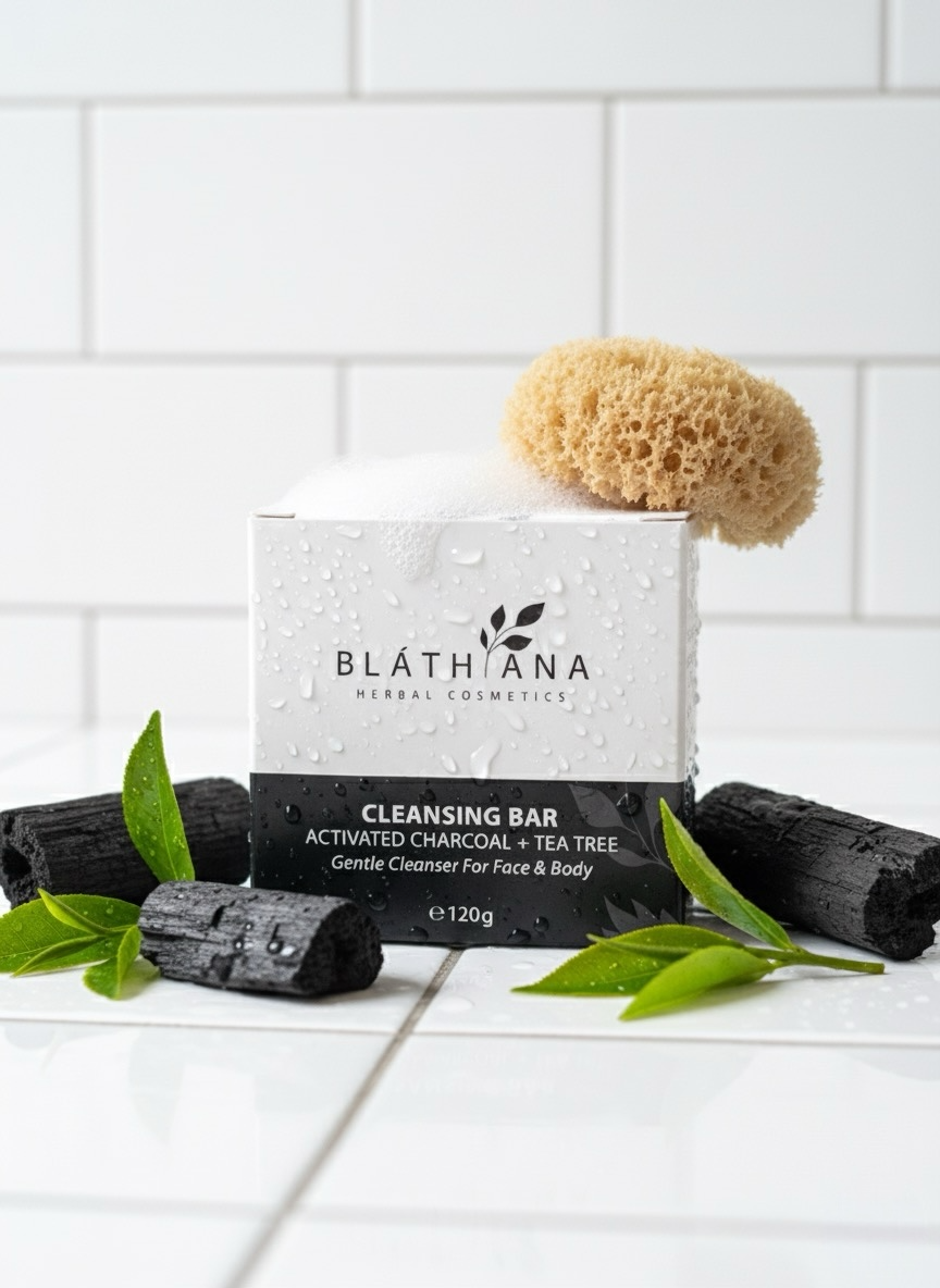 ACTIVATED CHARCOAL + TEA TREE OIL CLEANSING BAR