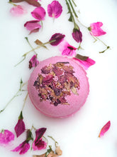Load image into Gallery viewer, ROSE + COCONUT HERBAL BATH BOMB
